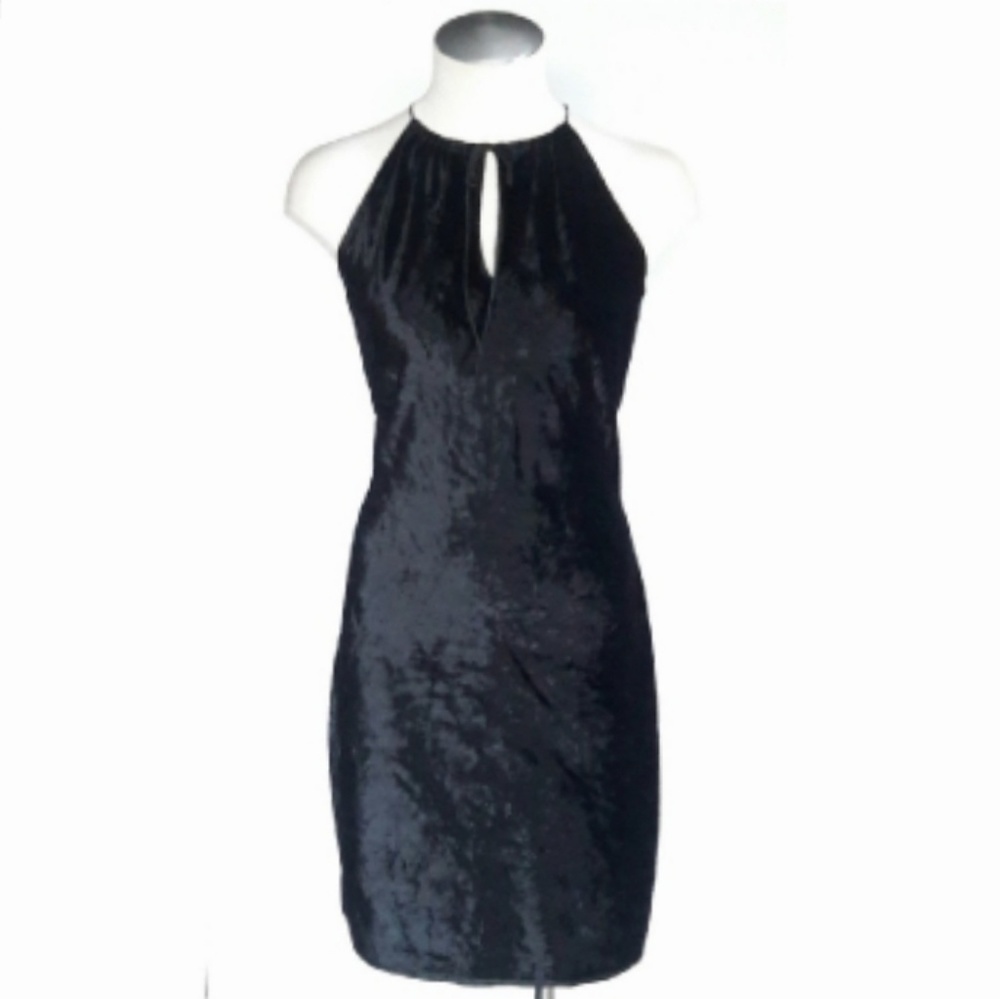 90's EXPRESS Black Velvet Dress Small